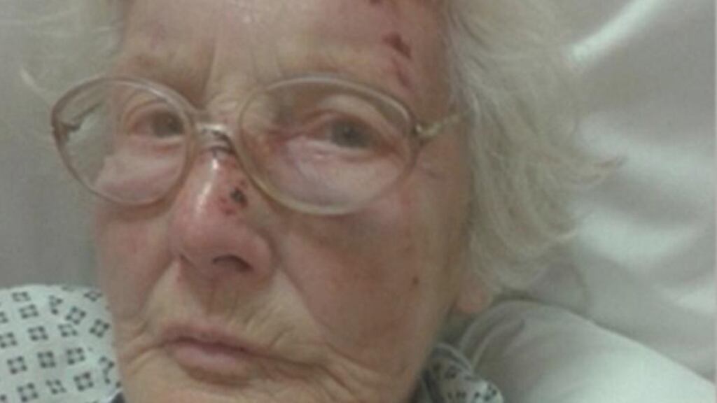 Eva Sutton had to leave her home of 54 years and has never returned. Photograph courtesy of RTE News