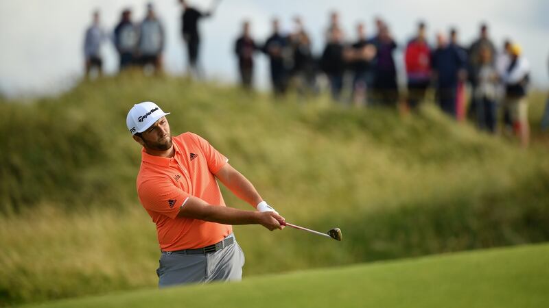 Jon Rahm plays a shot on the 15th hole. Photo: Stuart Franklin/Getty Images
