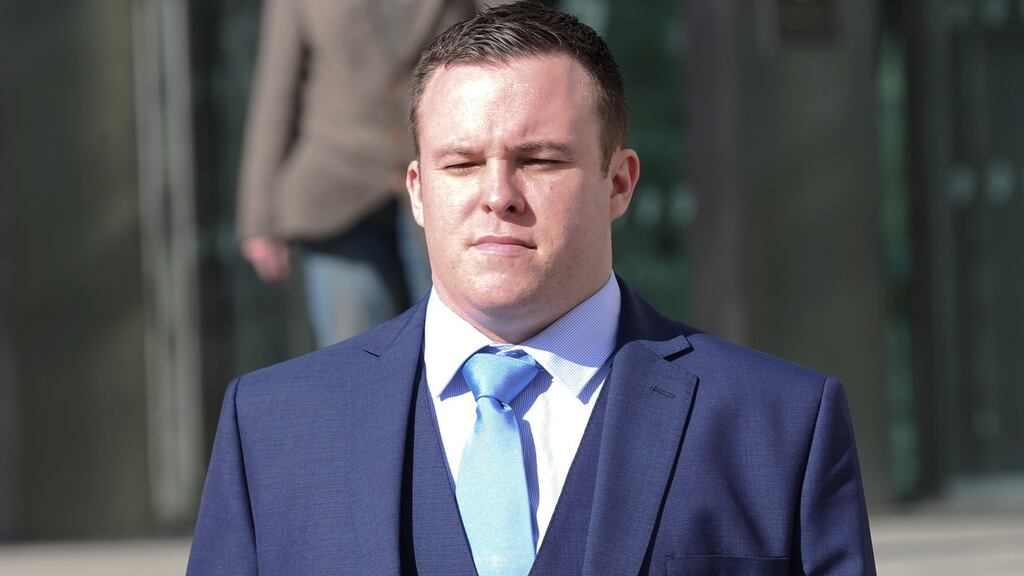 Garda Warren Farrell (35), who is based in Clondalkin, Co Dublin, has denied dangerous driving causing the death of a woman four years ago. Photograph: Collins Courts