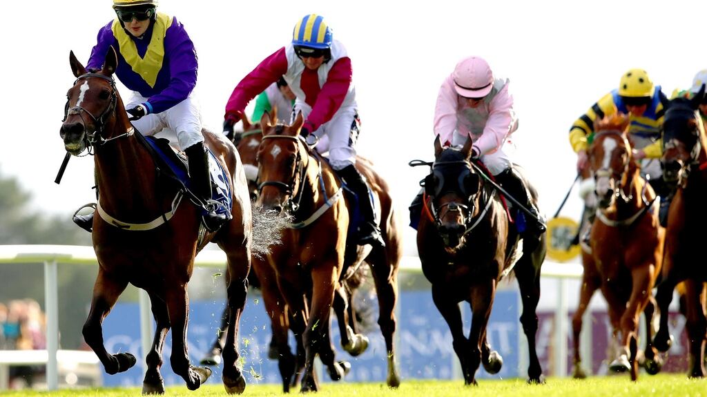 Aubrey McMahon guides Whiskey Sour to victory in the the Connacht Hotel Handicap at Ballybrit on Monday. Photograph: James Crombie/Inpho