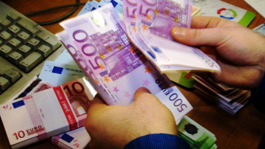 The UK Financial Intelligence Unit banned the sale and exchange of €500 banknotes in Britain in 2010. The unit’s study showed more than 90 per cent of €500 notes in the UK were used by criminals. Photograph: Adrian Dennis/AFP/Getty Images
