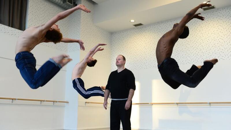 Irish Modern Dance Theatre: John Scott in 2016, at rehearsals of Precious Metal, another piece that Tom Lane scored. Photograph: Dara Mac Dónaill