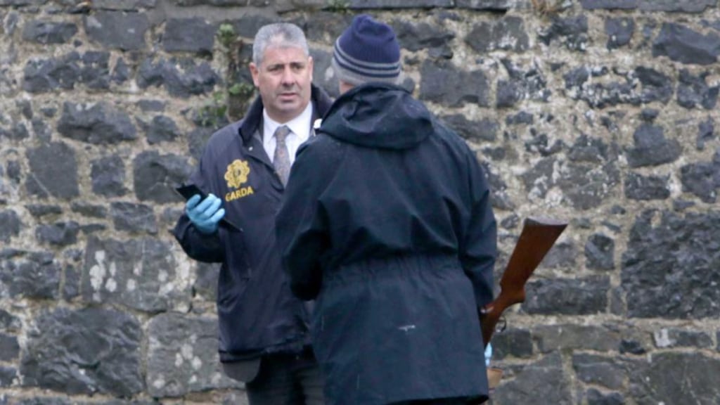 Gardaí and members of Clare Civil Defence carried out a search along the River Fergus in Clarecastle where they located the firearm in the water. Photograph: Press 22