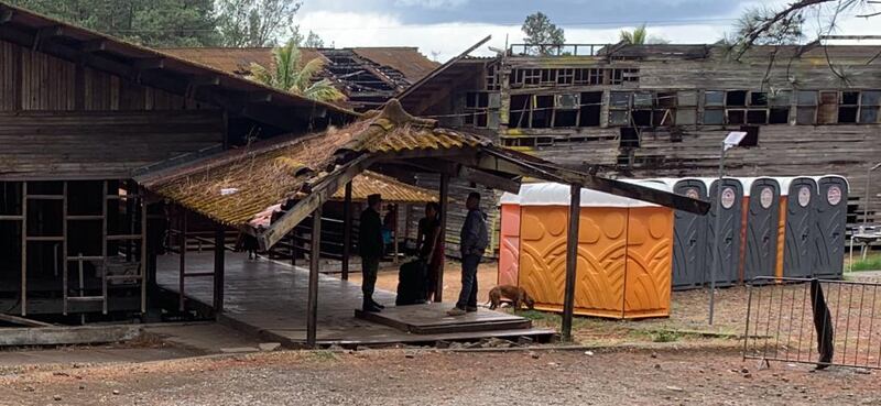Many buildings in the former army camp are falling apart. Photograph: Peter Murtagh