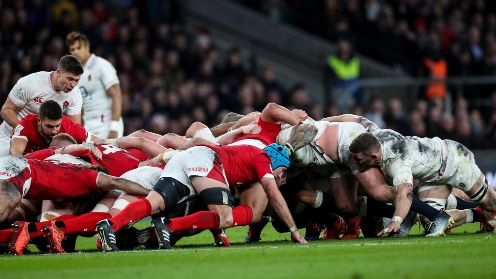 Scrums are again  a blight on the game. We need to see a return to the excellent laws from the 1980s, when penalty kicks at goal were not allowed from scrum infringements. Photograph: Billy Stickland/Inpho