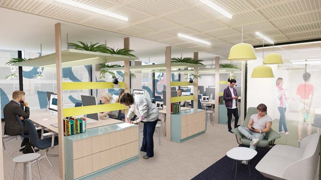 An artist’s impression of what the Danske Bank work space would look like.