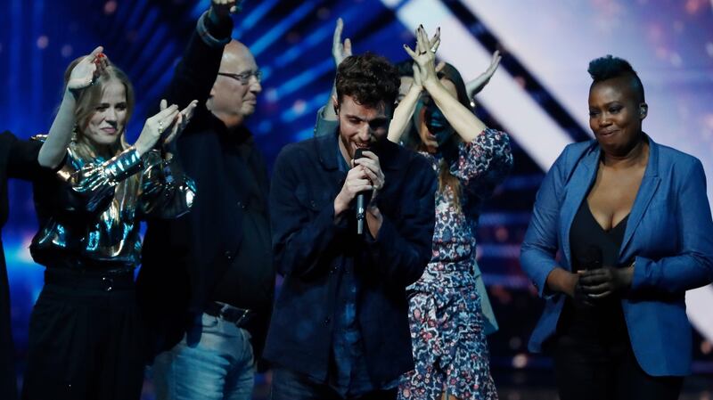 Duncan Laurence, representing The Netherlands, performing at the Eurovision song contest. Photograph: Michael Campanella/Getty Images