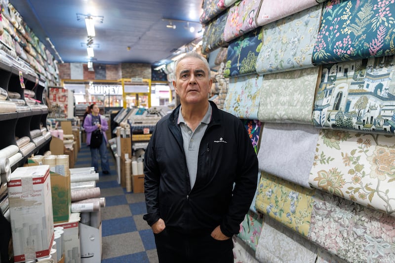 Eamonn Keane of Gerry Keane's Wallpapers in his shop. After 53 years on Talbot Street, Dublin city’s last wallpaper shop prepares to close. Photograph: Dan Dennison