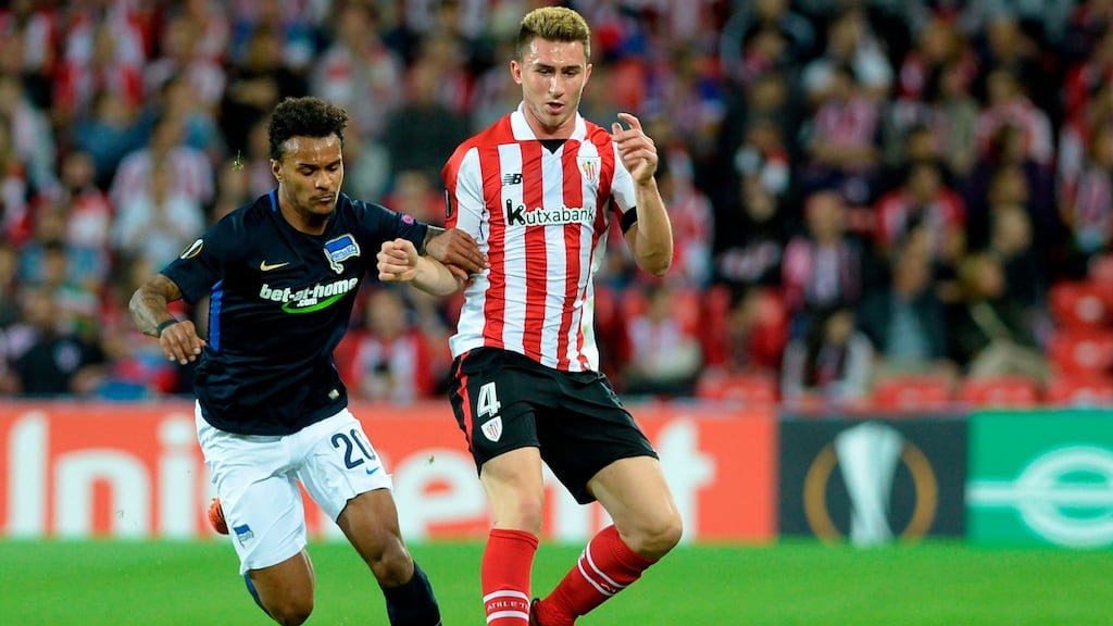 Athletic Bilbao defender Aymeric Laporte is expected to join Manchester City in a deal worth at least €65 million. Photograph: Ander Gillenea/AFP/Getty Images