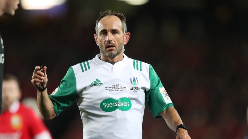 New Zealanders are not happy with the performance of referee Romain Poite. Photograph: Billy Stickland/Inpho