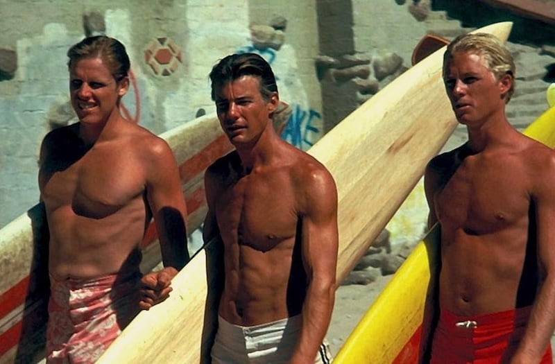 Gary Busey with Jan-Michael Vincent and William Katt in Big Wednesday