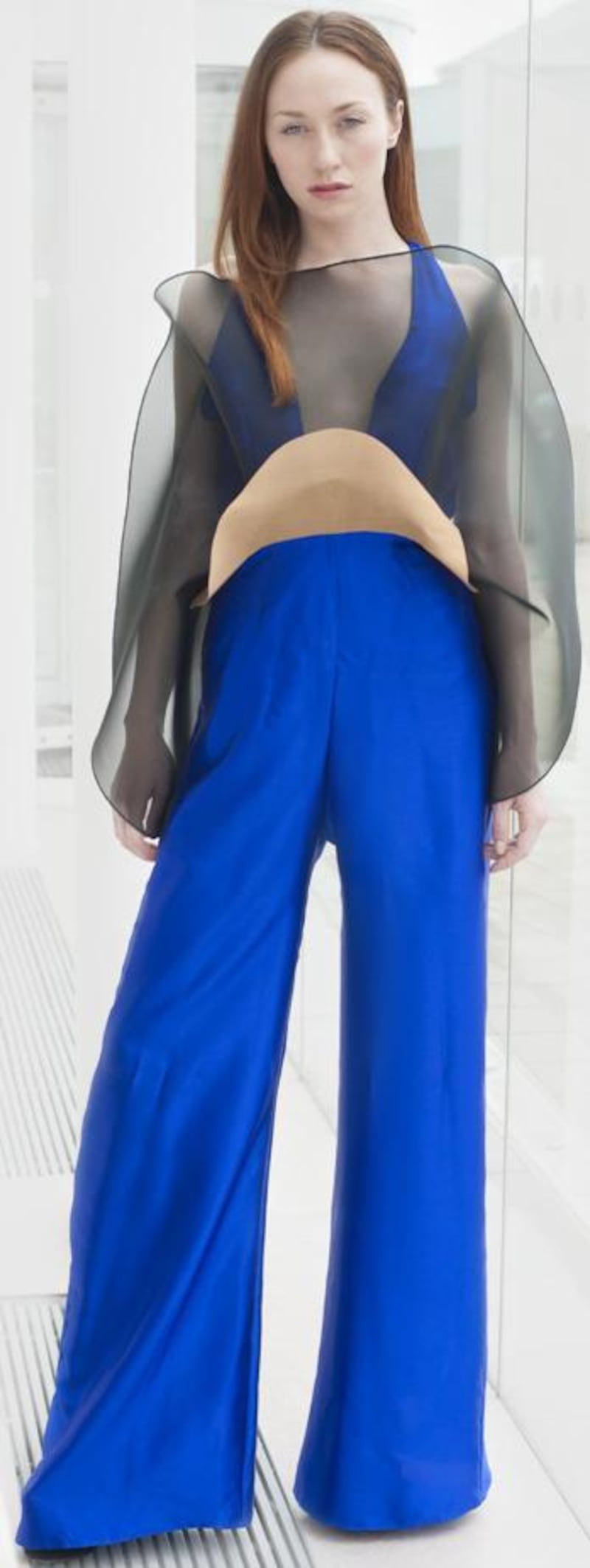 Jordan Edmonds Moore: organdie, silk chiffon and metal jumpsuit