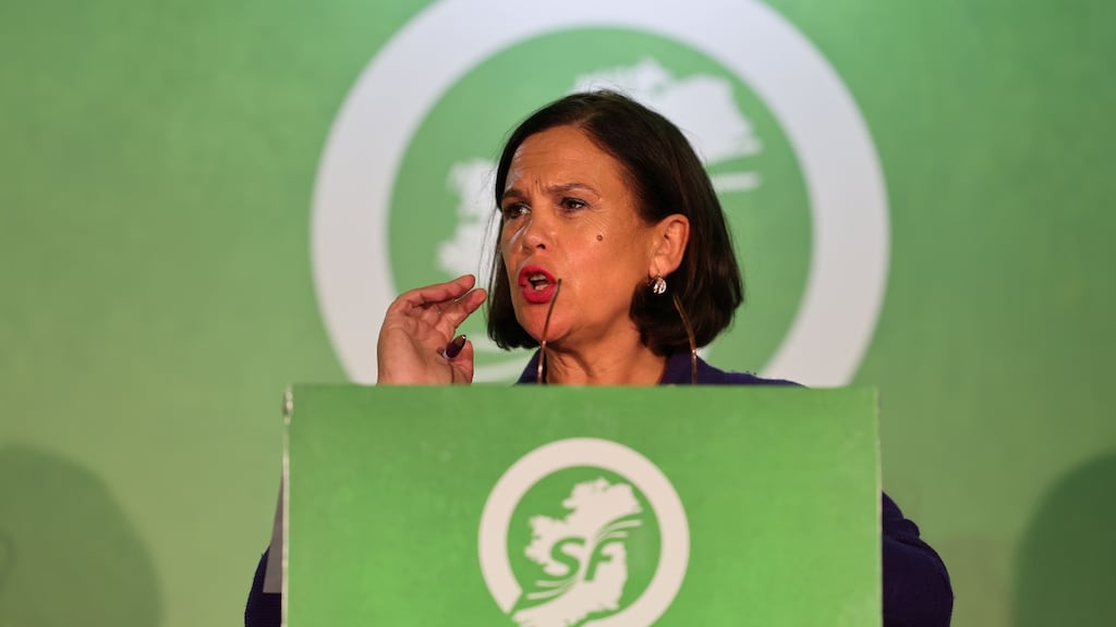 Sinn Féin leader Mary Lou McDonald: a one-woman castigation chorus. Photograph: Dara Mac Dónaill