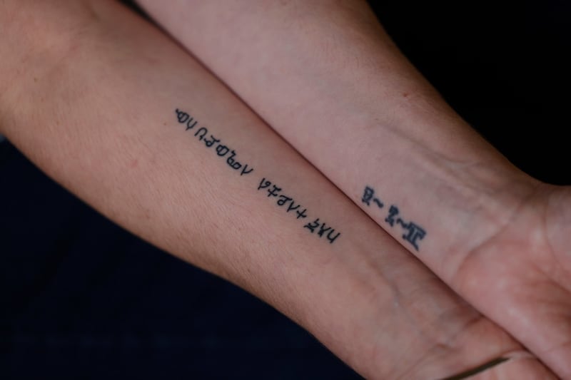 Sarah’s tattoos. Photograph: Alan Betson