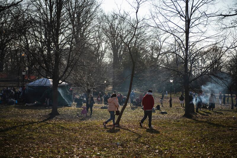 Highland Park, near the Monastery of Our Lady of Mount Carmel and St. Joseph, in the Cypress Hills area of Brooklyn in February 2023. Photograph: Kholood Eid/The New York Times