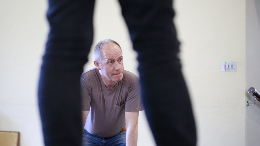 Sean-nós singer Iarla Ó Lionáird at rehearsal: “I’m sort of the everyman.” Photograph: Nick Bradshaw