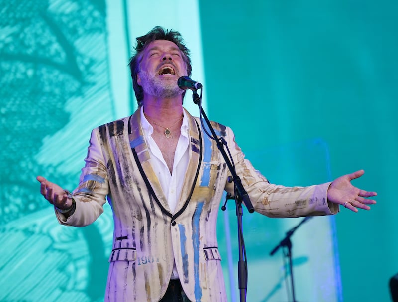Rufus Wainwright plays on the Pyramid Stage during the Glastonbury Festival at Worthy Farm in Somerset on June 24th. Photograph: Yui Mok/PA Wire