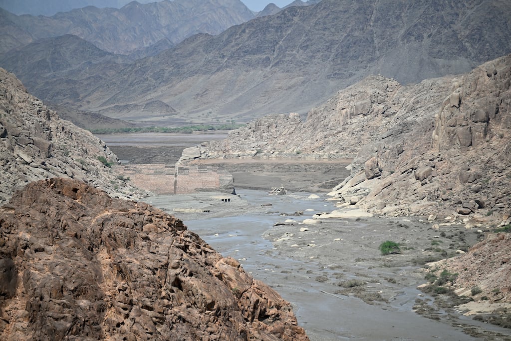 The destroyed Arbaat Dam, 40km north of Port Sudan that collapsed following heavy rains and torrential floods. Photograph: AFP via Getty Images