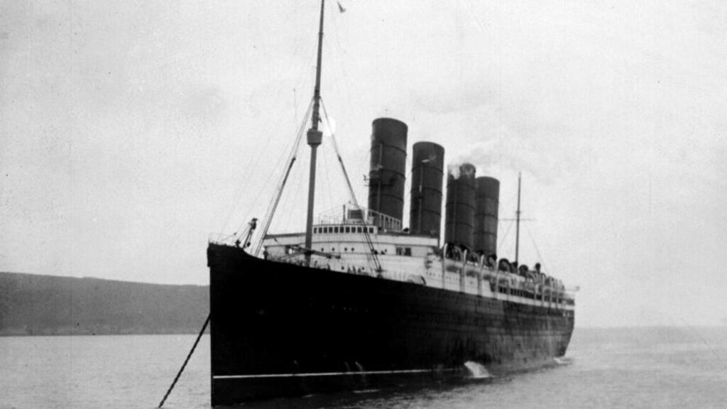 File photo of the RMS Lusitania, which was torpedoed on May 7th, 1915, by a German U-boat en route from New York to Liverpool and sank with the loss of some 1,200 lives. Photograph: PA/PA Wire