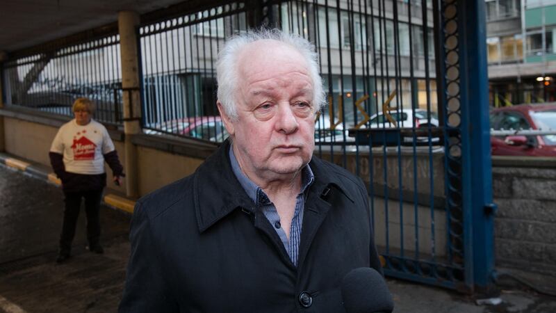 Jim Sheridan at Apollo House at Poolbeg Street, Dublin. The coalition “Home Sweet Home” has occupied the former Department of Social Protection building, Apollo House, as part of campaign to highlight the homeless crisis. Photograph: Gareth Chaney Collins