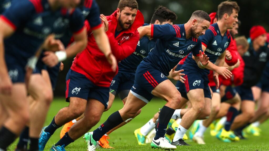 Alby Mathewson during Munster training at UL. Photograph: James Crombie/Inpho