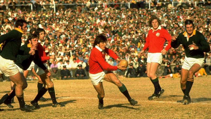 1974: Andy Irvine in action for the British and Irish Lions during the 1974 tour of South Africa. Photograph: Allsport