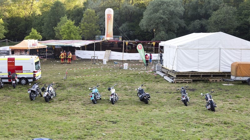 The scene of a shooting in Nenzing, Austria, where a man fatally shot two people and wounded eleven before killing himself. Photograph: Dietmar Mathis/AFP/Getty Images