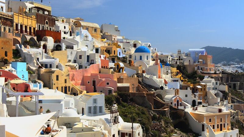 The first stop on the cruise was at Santorini. Photograph: Getty Images/iStockphoto