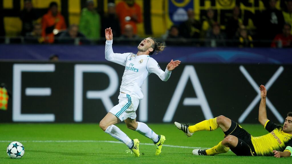 Real Madrid’s Gareth Bale is an injury concern for Wales. Photograph: Leon Kuegeler/Reuters