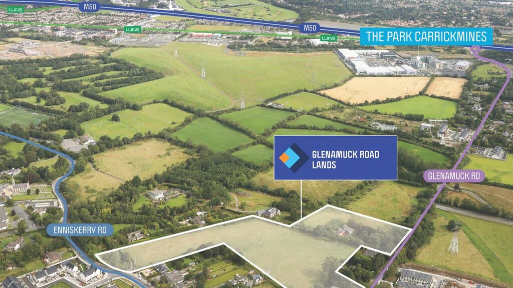 An aerial view of the Glenamuck site