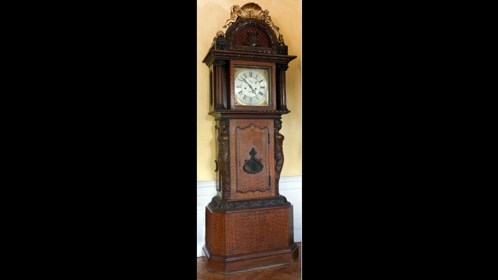 The 18th-century clock, described as “highly important” and of great historical significance, was loaned to the Houses of the Oireachtas in 2007 by Mayo businessman Frank Kerins.