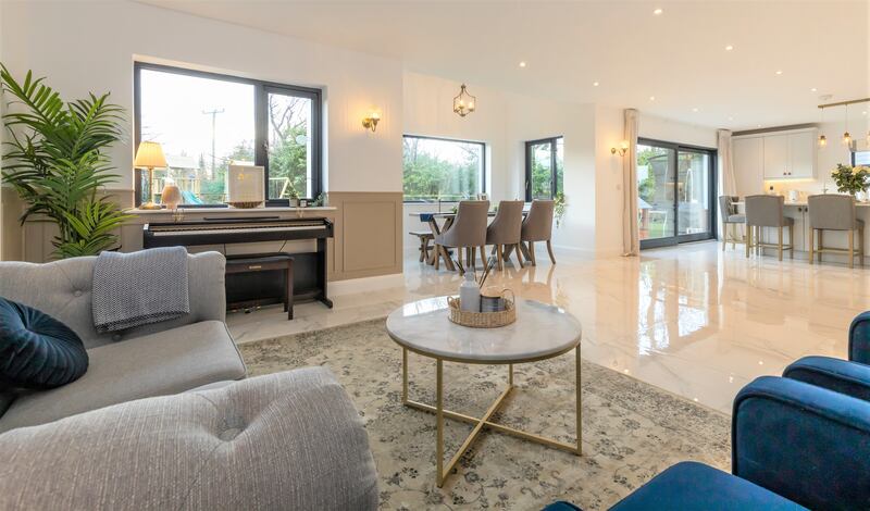 Open plan living area beside the kichen.