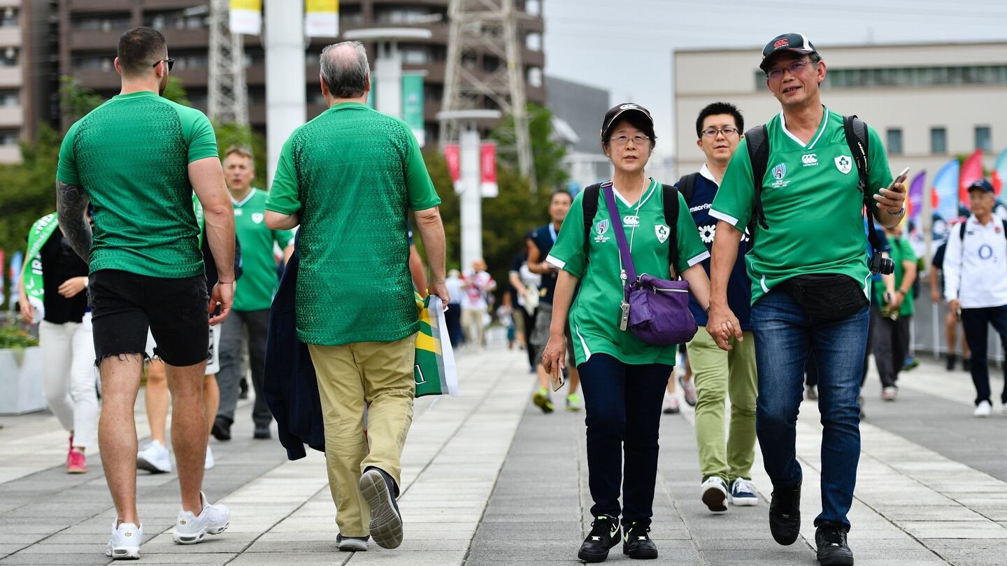 Fansat the 2019 Rugby World Cup Pool A match in Yokohama City. PA Photo. Photograph: Ashley Western/PA Wire.