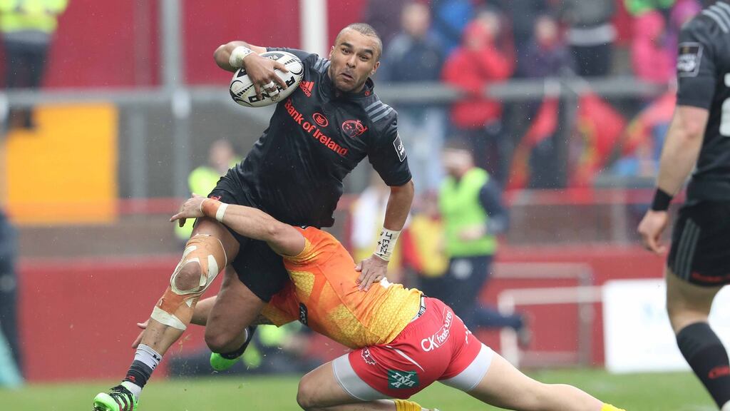 Munster’s Simon Zebo will not travel with Ireland for the Tour of South Africa. Photograph: Billy Stickland/Inpho