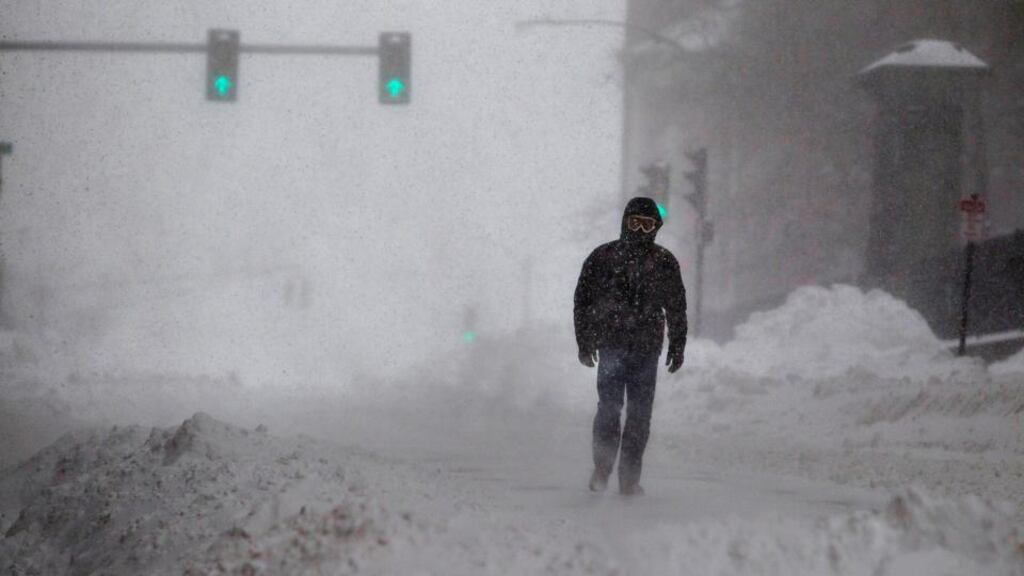 Snow in Boston, Massachusetts. Winter Storm Neptune is forecast to hit the US northeast. Photograph: Scott Eisen/Bloomberg