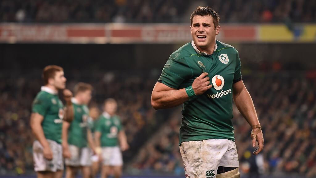 Ireland’s CJ Stander during the Autumn international Test against Australia at the Aviva Stadium in Dublin. Photograph: Brendan Moran/Getty Images.