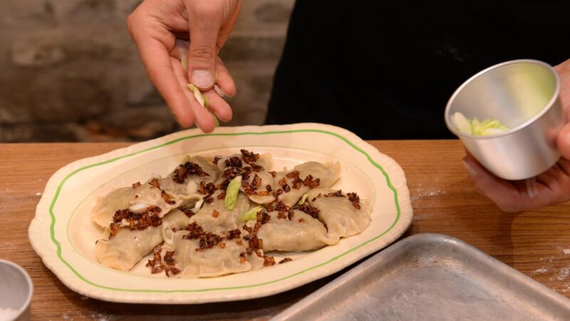 Wild mushroom pierogi. Photograph: Dara Mac Dónaill