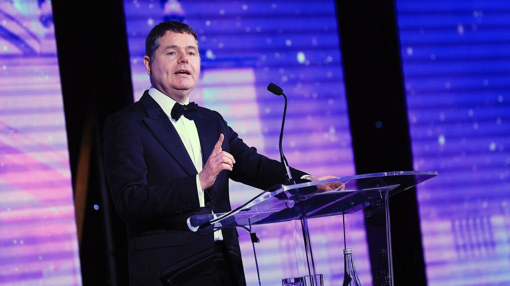 Minister for Finance Paschal Donohoe speaking at the Irish Tax Institute annual dinner in Dublin on Friday. Photograph: Julien Behal