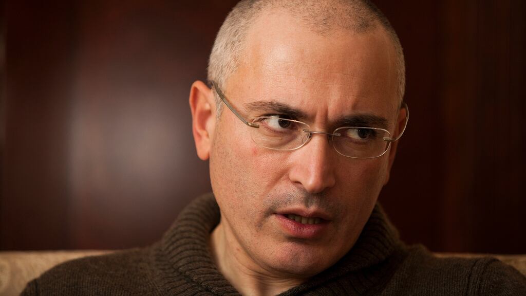 Mikhail Khodorkovsky: ‘If there are no more questions, then I expect to be given the money back.’ Photograph: Bartek Sadowski/Bloomberg