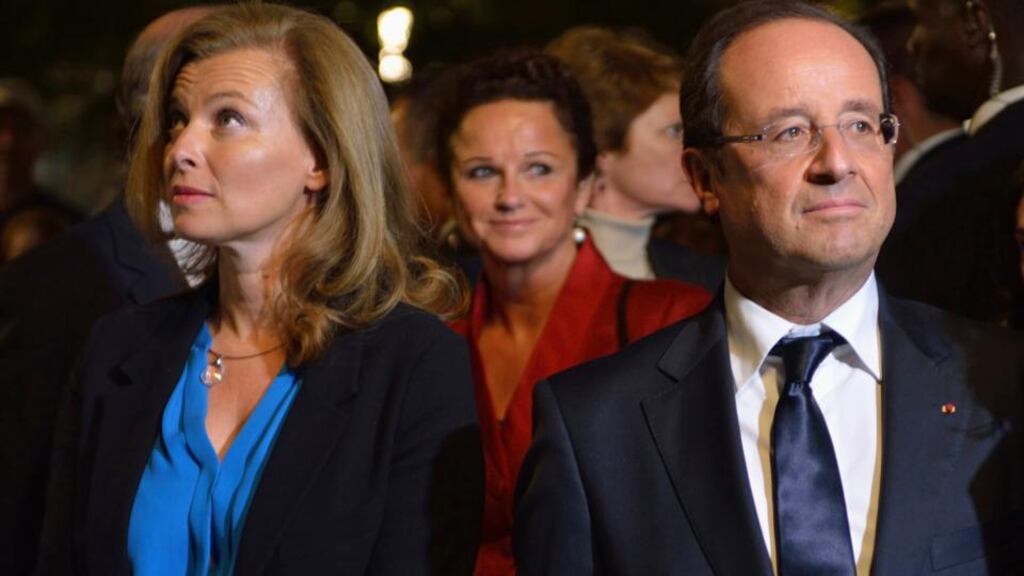 French president Francois Hollande and Valerie Trierweiler. The president announced his separation from the first lady over the weekend. Photograph: Reuters/Eric Feferberg