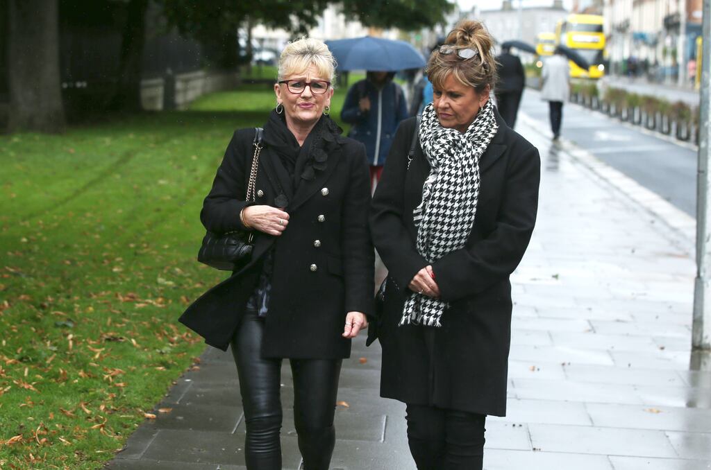 Witnesses Paula Foy and Phyllis Cobb arriving at the Stardust inquiry at the Rotunda Foundation, Parnell Square, Dublin, on Tuesday. Photograph: Collins Photos