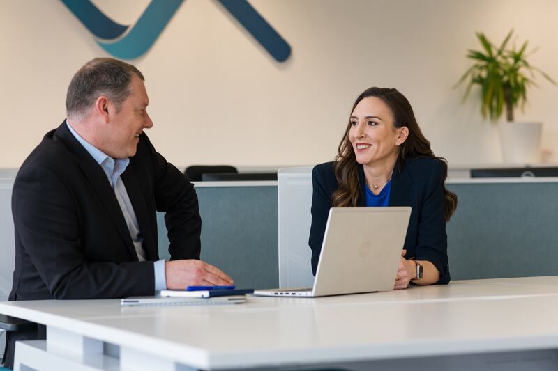 Christian Stafford, manager of Knowledge Transfer Ireland, with Anita Finnegan, founder and chief executive of Nova Leah, which continues to receive support from Enterprise Ireland and works closely with its Boston office targeting the healthcare sector stateside
