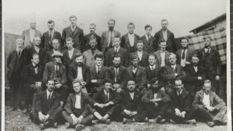 Prisoners at the Frongoch interment camp. Photograph: © National Museum of Ireland