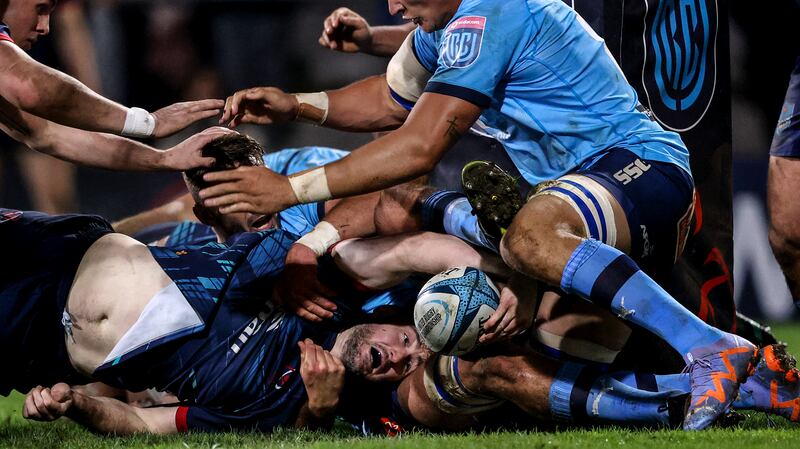 Former Wallaby international Sam Carter has a substantial input in Ulster's superb lineout maul. Photograph: Ben Brady