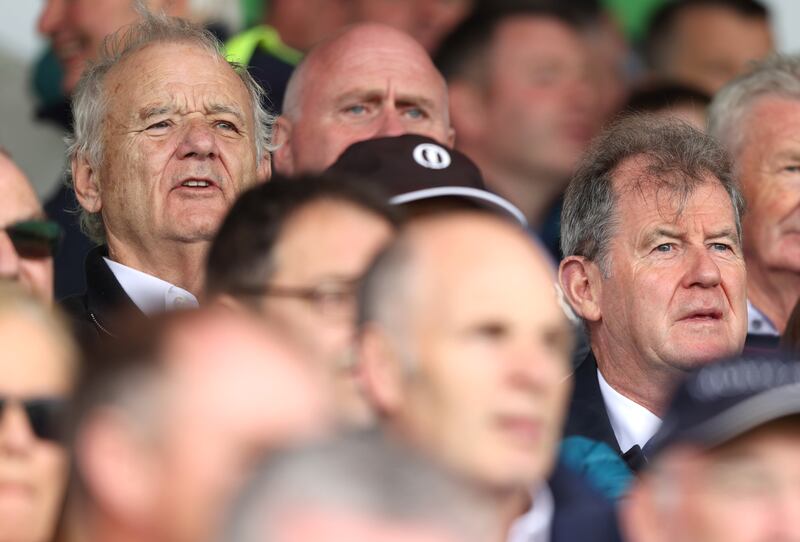 American actor Bill Murray and JP McManus watch match. Photograph: Tom Maher/Inpho
