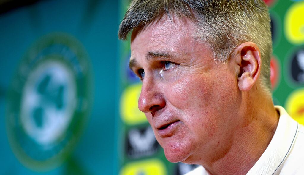 Stephen Kenny at the Republic of Ireland squad announcement at FAI HQ, Abbotstown, Dublin. 'We’ve got to try and come out on the right side of this game against Greece and get the victory that we desire.' Photograph: Ryan Byrne/Inpho