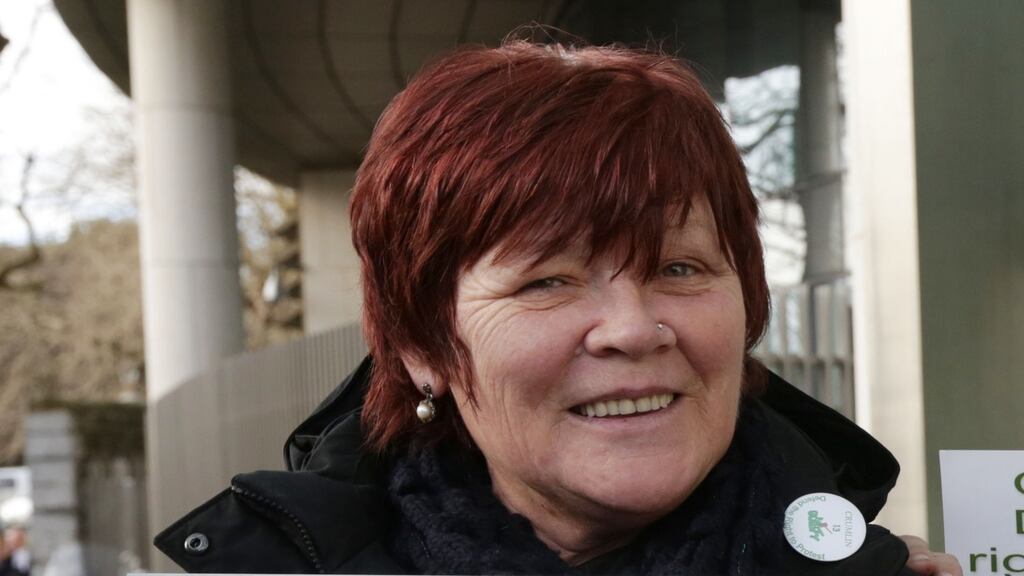 Independent TD Joan Collins outside Dublin District Court yesterday after charges over a water protest against her and eight others were dismissed. photograph: collins