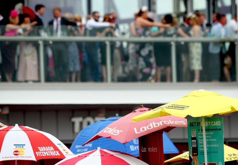 Bookmakers at Galway Racing Festival in Ballybrit, Galway. Photograph: James Crombie/Inpho