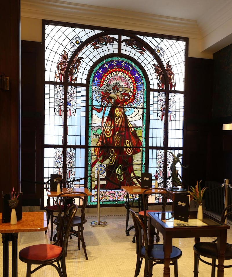 Bewley’s of Grafton Street: Jim Clarke’s window of Cruithne at the landmark Dublin cafe