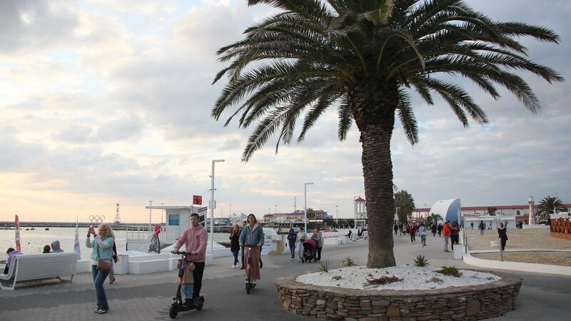 Locals at the Mayak beach by the Black Sea. Photograph: Dmitry Feoktistov\TASS via Getty Images